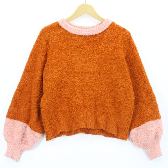 LC Lauren Conrad Sweaters - LC Lauren Conrad Women's Casual Orange Soft Funnel Neck Sweater Medium M